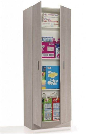 Multi-Purpose Oak Effect Wide Storage Cupboard with Adjustable Shelves - UK Luxury Furniture